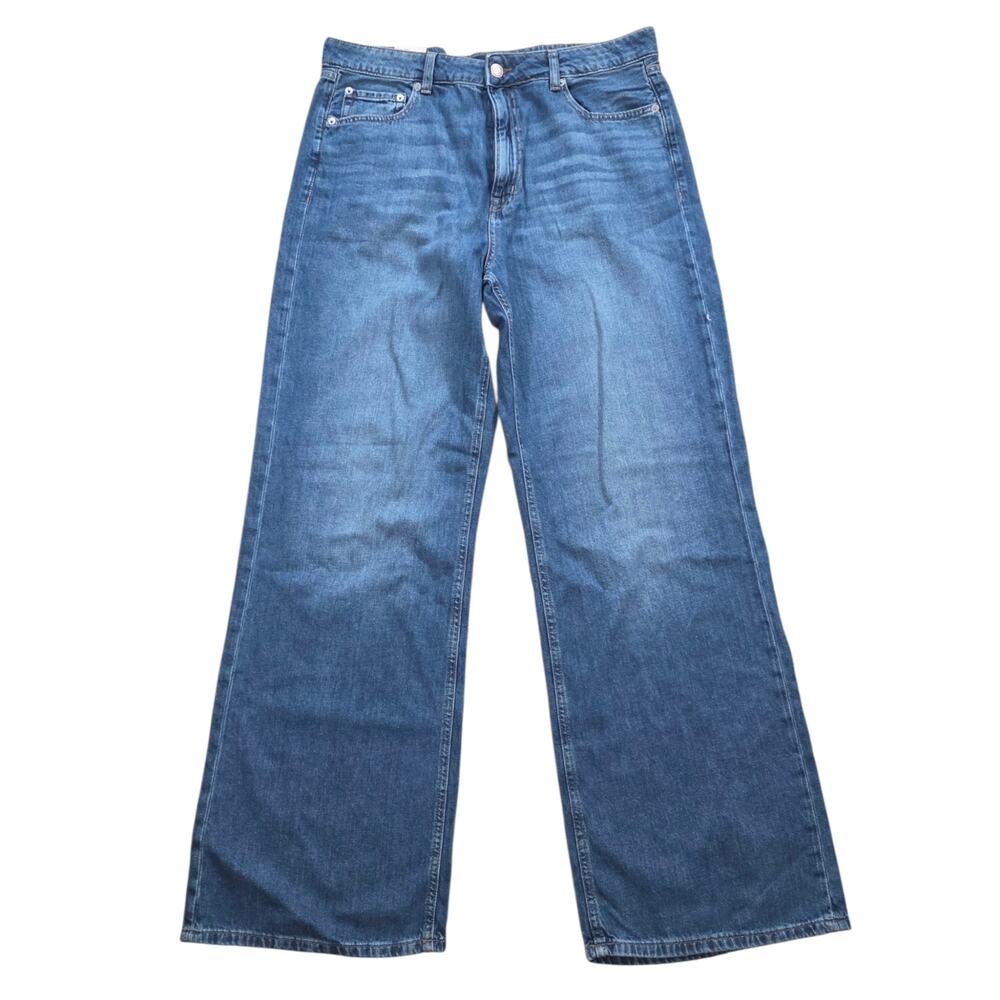 Aéropostale High Rise Wide Leg Jeans Size 14 100% Cotton Dark Wash NWT 156917